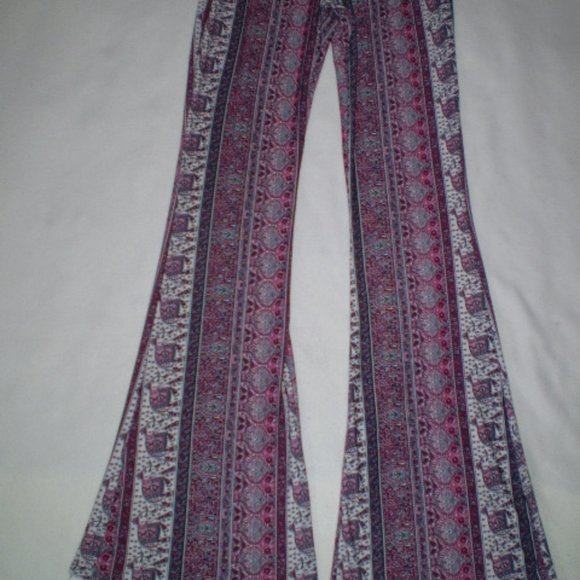 Rainbow Pants - JR'S SIZE: MED~MULTI-PRINT FLARED FITTED PANTS